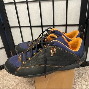 Piloti Men's Black and Orange Driving Sneakers